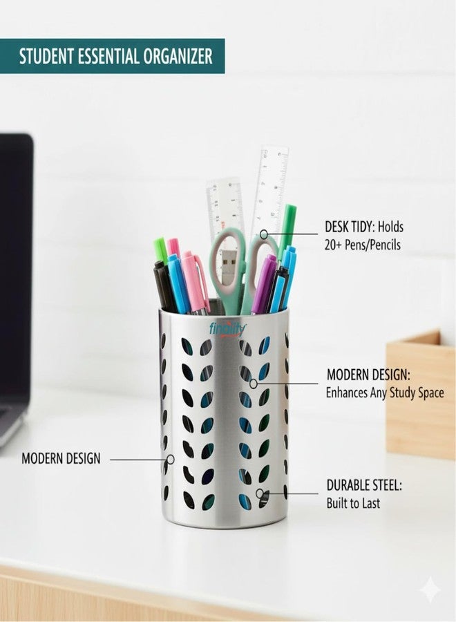 FINALITY Stainless Steel Spoon Holder for Kitchen | Cutlery Stand | Spoon Holder for Kitchen Counter Top | 9 CM Cutlery Holder | Pen Holder for Dining Table | Spatula Holder| Pack of 1 - Image 5